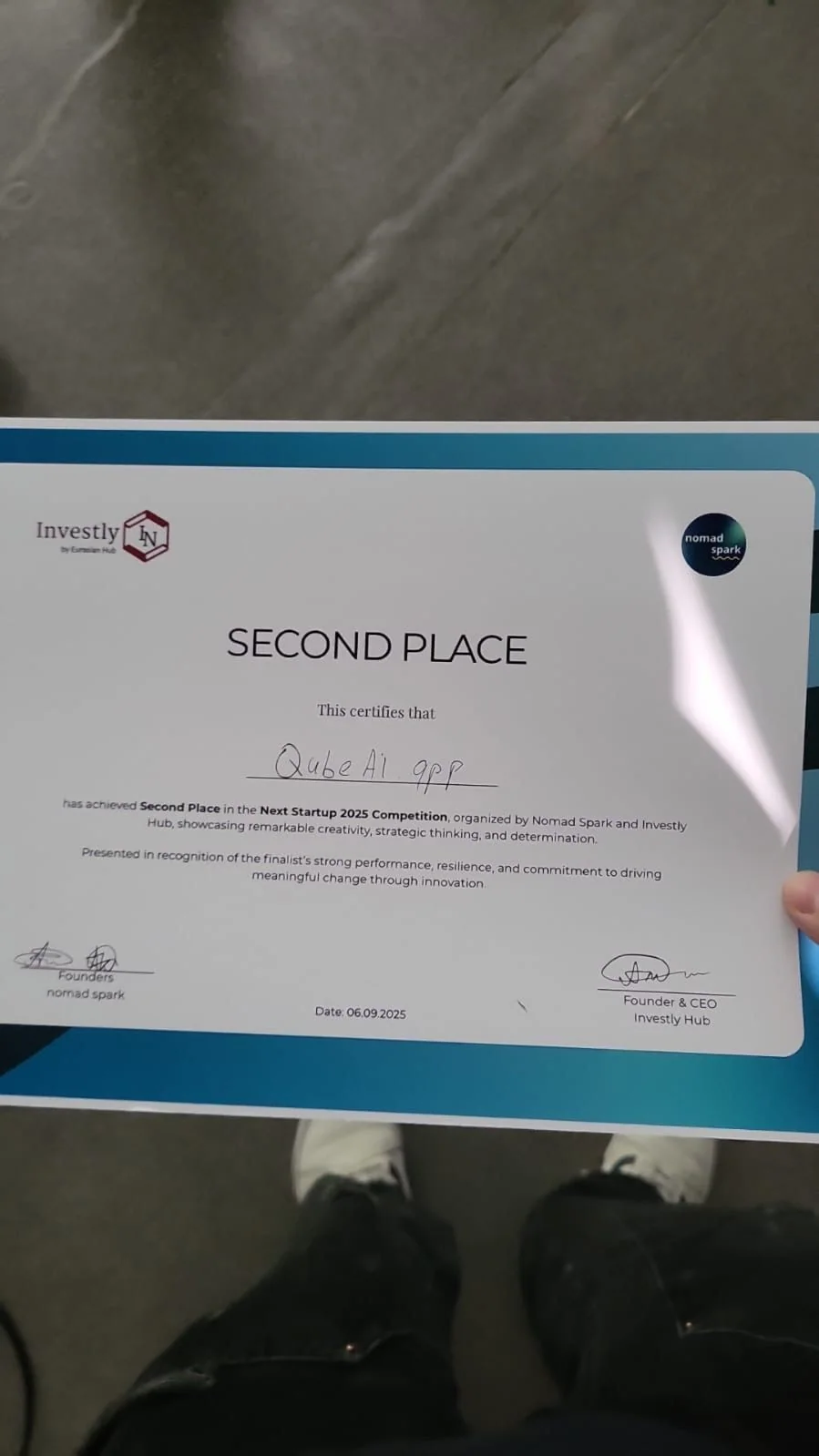 Qubi — Second place — Next Startup 2025.